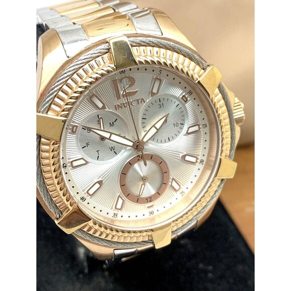 Invicta Women's Watch 30896 Bolt Quartz Two Tone Silver Rose Gold Steel 41mm - Picture 1 of 14